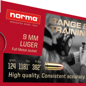 NORMA AMMO 9MM PAR 124 GR FMJ (50)